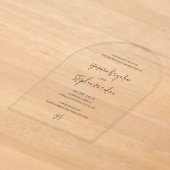 Moderne Zwart-Wit Chic Trouwkaart Save the Date Acryl Uitnodigingen (Laagn)