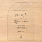 Moderne Zwart-Wit Chic Trouwkaart Save the Date Acryl Uitnodigingen (Voorkant)