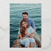 Moderne Zwart-Wit Chique Bruiloft Folie Uitnodiging (Achterkant)