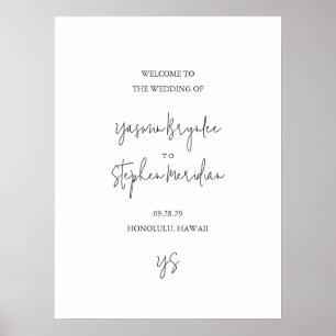 Moderne Zwart-Wit Chique Bruiloft Poster