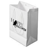 Moderne zwart-wit chique volwassen Halloween Medium Cadeauzakje (Voorkant Gekanteld)