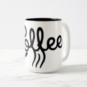 Moderne Zwart & Wit Coffee Script Mok - Premium (Voorkant rechts)