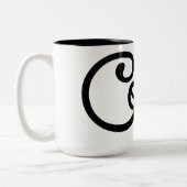 Moderne Zwart & Wit Coffee Script Mok - Premium (Links)