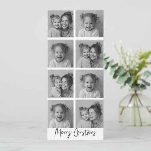 "Moderne zwart-wit collage Kerstfoto (Staand voorkant)