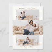 Moderne zwart-wit collage met drie foto's feestdagenkaart (Voorkant)