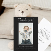 Moderne zwart-wit dankjewelkaartjes voor babyshowe bedankkaart