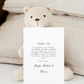 Moderne zwart-wit dankjewelkaartjes voor babyshowe bedankkaart