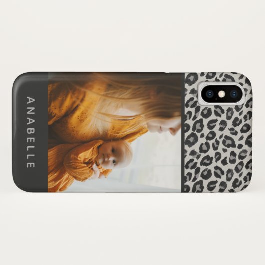 Moderne zwart-wit dier luipaard print foto Case-Mate iPhone case (Achterkant (horizontaal))