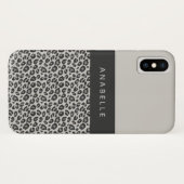 Moderne zwart-wit dier luipaardprint Case-Mate iPhone case (Achterkant (horizontaal))
