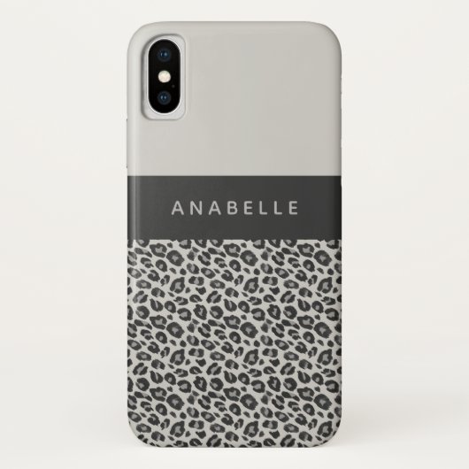Moderne zwart-wit dier luipaardprint Case-Mate iPhone case (Achterkant)