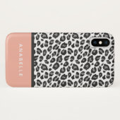 Moderne zwart-wit dieren luipaard print Case-Mate iPhone case (Achterkant (horizontaal))