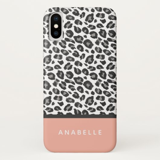 Moderne zwart-wit dieren luipaard print Case-Mate iPhone case (Achterkant)
