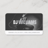 Moderne Zwart-Wit DJ DeeJay Muzikant Visitekaartje (Voorkant)