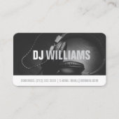 Moderne Zwart-Wit DJ DeeJay Muzikant Visitekaartje (Voorkant)