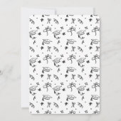 Moderne Zwart & Wit Doodle Feest Afstudeerfeest Kaart (Achterkant)