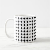 Moderne zwart-wit dot design koffie mok (Links)