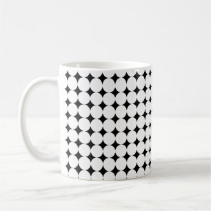 Moderne zwart-wit dot design koffie mok