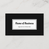 Moderne zwart-wit duidelijke afspraak herinnering afsprakenkaartje (Achterkant)