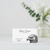 Moderne Zwart-wit Eagle Head Tattoo Artist Visitekaartje (Staand voorkant)