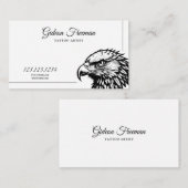 Moderne Zwart-wit Eagle Head Tattoo Artist Visitekaartje (Voorkant / Achterkant)