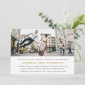 Moderne Zwart-Wit Één Fotohuwelijk Kaart (Staand voorkant)