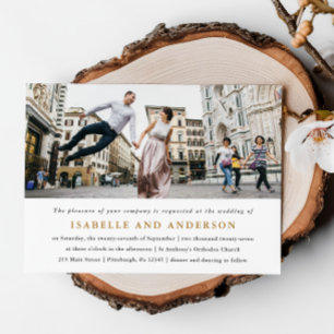 Moderne Zwart-Wit Één Fotohuwelijk Kaart