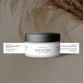 Moderne Zwart & Wit Eenvoudige Bodyboter 4OZ Jar