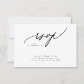 Moderne Zwart-Wit Eenvoudige Huwelijk QR CODE RSVP Kaartje (Voorkant)