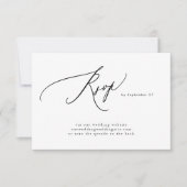 Moderne Zwart-Wit Eenvoudige QR Code Bruiloft RSVP Kaartje (Voorkant)