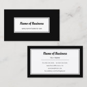 Moderne zwart-wit effen en eenvoudige website visitekaartje (Voorkant / Achterkant)