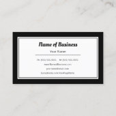 Moderne zwart-wit effen en eenvoudige website visitekaartje (Achterkant)
