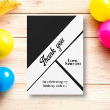 Moderne zwart-wit elegante chique verjaardag