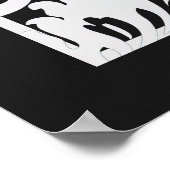 Moderne zwart-wit Elegante Damast Floral Poster (Hoek)