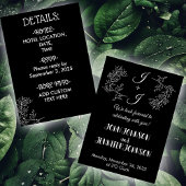 Moderne zwart-wit Elegante eenvoudige bruiloft Kaart