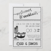 Moderne zwart-wit elegante Halloween Party Kaart (Voorkant)