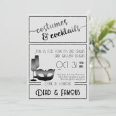 Moderne zwart-wit elegante Halloween Party Kaart (Staand voorkant)