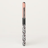 Moderne zwart, wit en perzik dier luipaard print Case-Mate iPhone case (Achterkant/links)