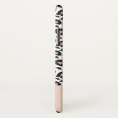 Moderne zwart, wit en perzik dier luipaard print Case-Mate iPhone case (Achterkant / rechts)