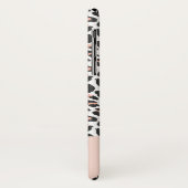 Moderne zwart, wit en perzik dier luipaard print Case-Mate iPhone case (Achterkant/links)