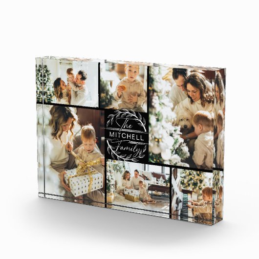 Moderne zwart-wit familie foto collage Keepsake (Rechts)