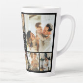 Moderne zwart-wit familie foto collage Keepsake Latte Mok (Rechts)