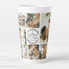 Moderne zwart-wit familie foto collage Keepsake Latte Mok
