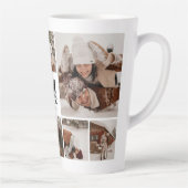 Moderne zwart-wit familie foto collage Keepsake Latte Mok (Rechts)