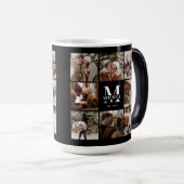 Moderne zwart-wit familie foto collage Keepsake Magische Mok (Voorkant rechts)
