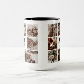 Moderne zwart-wit familie foto collage Keepsake Mok (Midden)