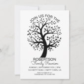 Moderne zwart & wit familie reünie stamboom kaart (Voorkant)