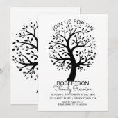 Moderne zwart & wit familie reünie stamboom kaart (Voorkant / Achterkant)