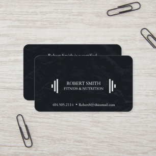 Moderne Zwart & Wit Fitness Trainer Coach Chic Visitekaartje