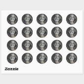 Moderne zwart-wit foto 21e verjaardag Save th Ronde Sticker (Vel)
