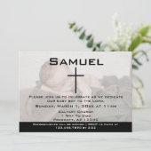 Moderne zwart-wit foto baby toewijding kaart (Staand voorkant)